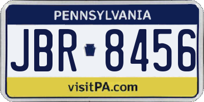 PA license plate JBR8456