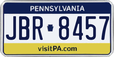 PA license plate JBR8457