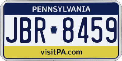 PA license plate JBR8459