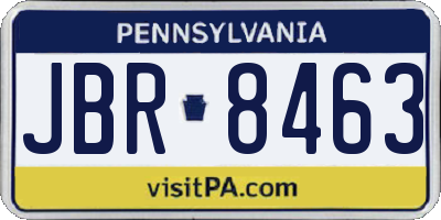 PA license plate JBR8463