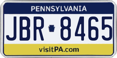 PA license plate JBR8465
