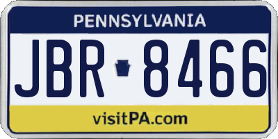 PA license plate JBR8466
