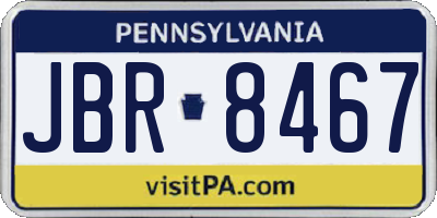 PA license plate JBR8467