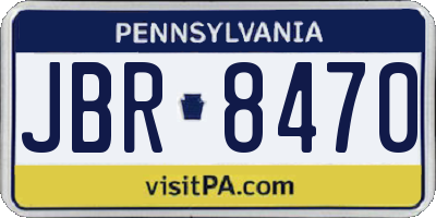 PA license plate JBR8470