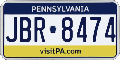 PA license plate JBR8474