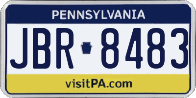 PA license plate JBR8483