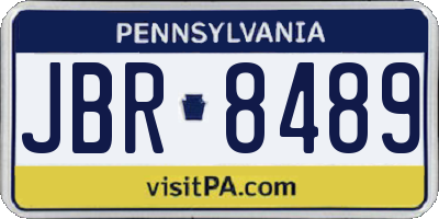 PA license plate JBR8489