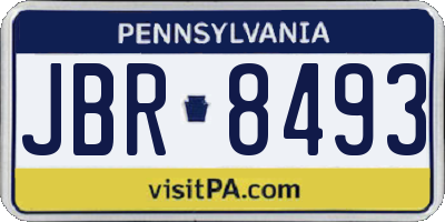 PA license plate JBR8493