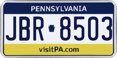 PA license plate JBR8503