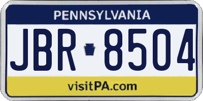 PA license plate JBR8504
