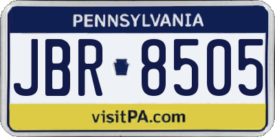 PA license plate JBR8505