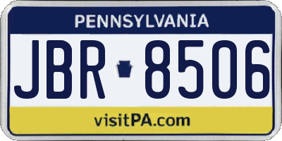 PA license plate JBR8506