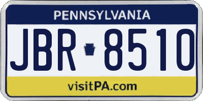 PA license plate JBR8510