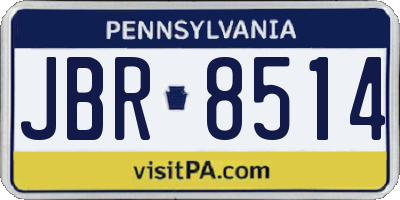 PA license plate JBR8514