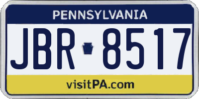 PA license plate JBR8517