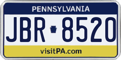 PA license plate JBR8520