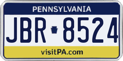 PA license plate JBR8524