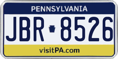 PA license plate JBR8526