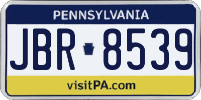 PA license plate JBR8539