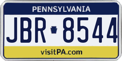 PA license plate JBR8544
