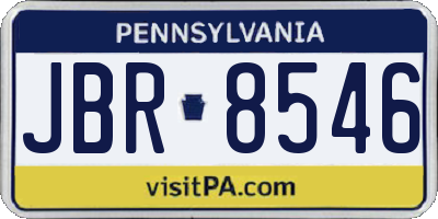 PA license plate JBR8546