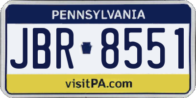 PA license plate JBR8551