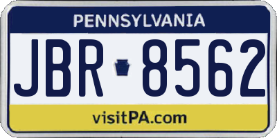 PA license plate JBR8562
