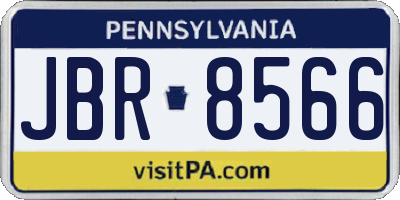 PA license plate JBR8566