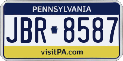 PA license plate JBR8587