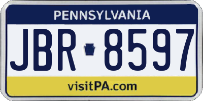 PA license plate JBR8597