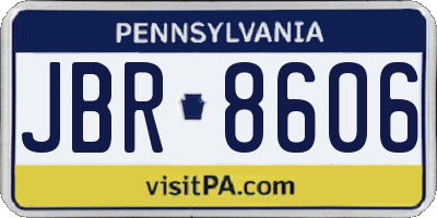 PA license plate JBR8606