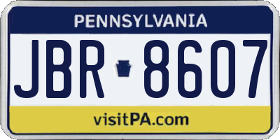PA license plate JBR8607