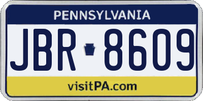 PA license plate JBR8609