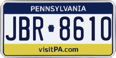 PA license plate JBR8610