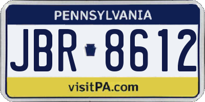PA license plate JBR8612