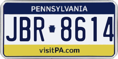 PA license plate JBR8614