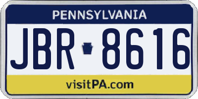 PA license plate JBR8616