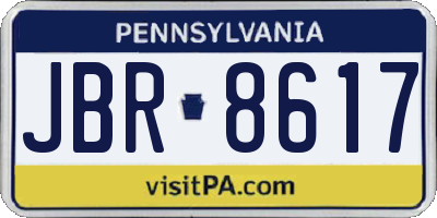 PA license plate JBR8617
