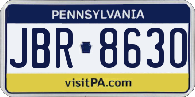PA license plate JBR8630