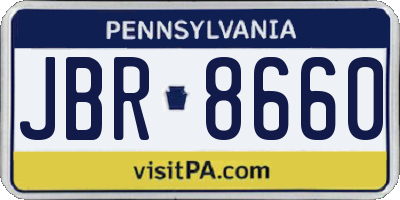 PA license plate JBR8660