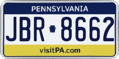 PA license plate JBR8662