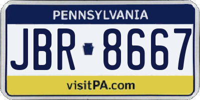 PA license plate JBR8667