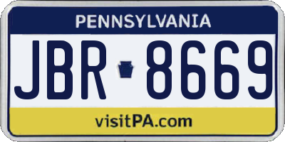 PA license plate JBR8669