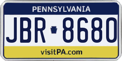 PA license plate JBR8680