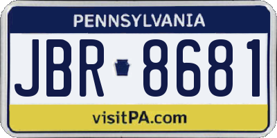 PA license plate JBR8681