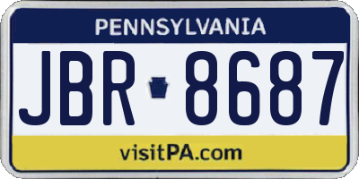 PA license plate JBR8687