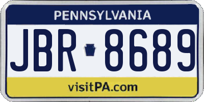 PA license plate JBR8689