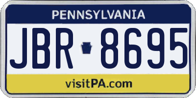 PA license plate JBR8695