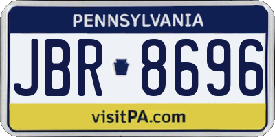 PA license plate JBR8696