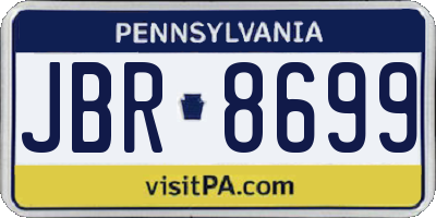 PA license plate JBR8699